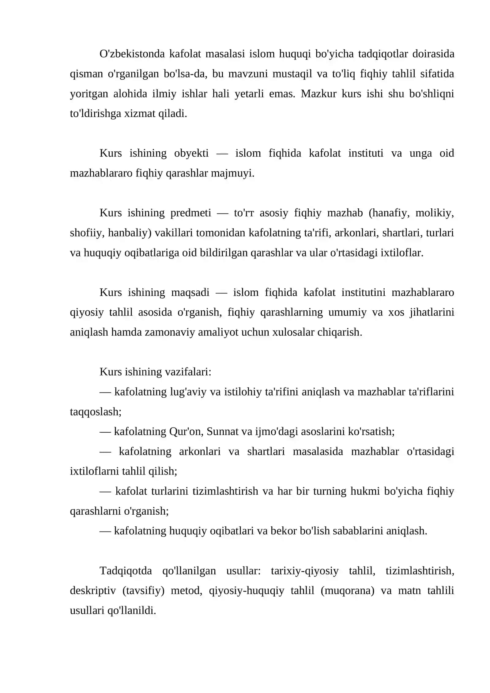 Kafolat masalasi boyicha mavjud fiqhiy qarashlar 4