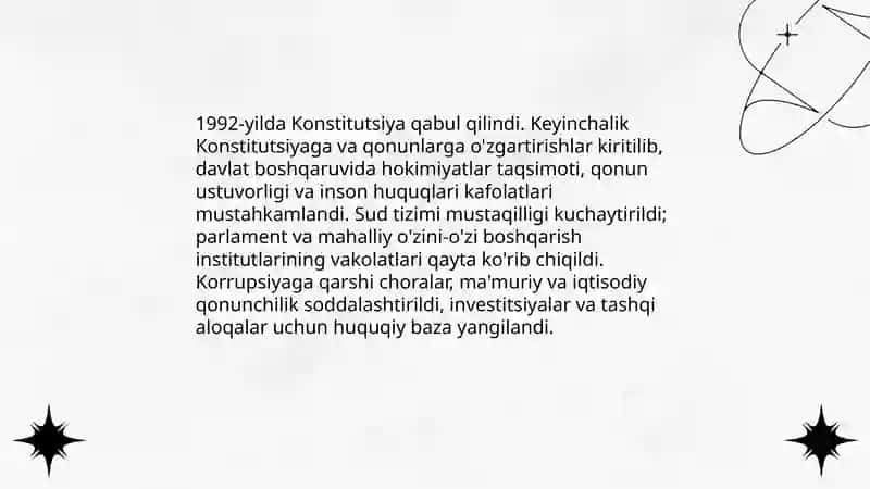 Mustaqillik yillarida davlat boshqaruvi tizimidagi amalga oshirilgan islohotlar 4