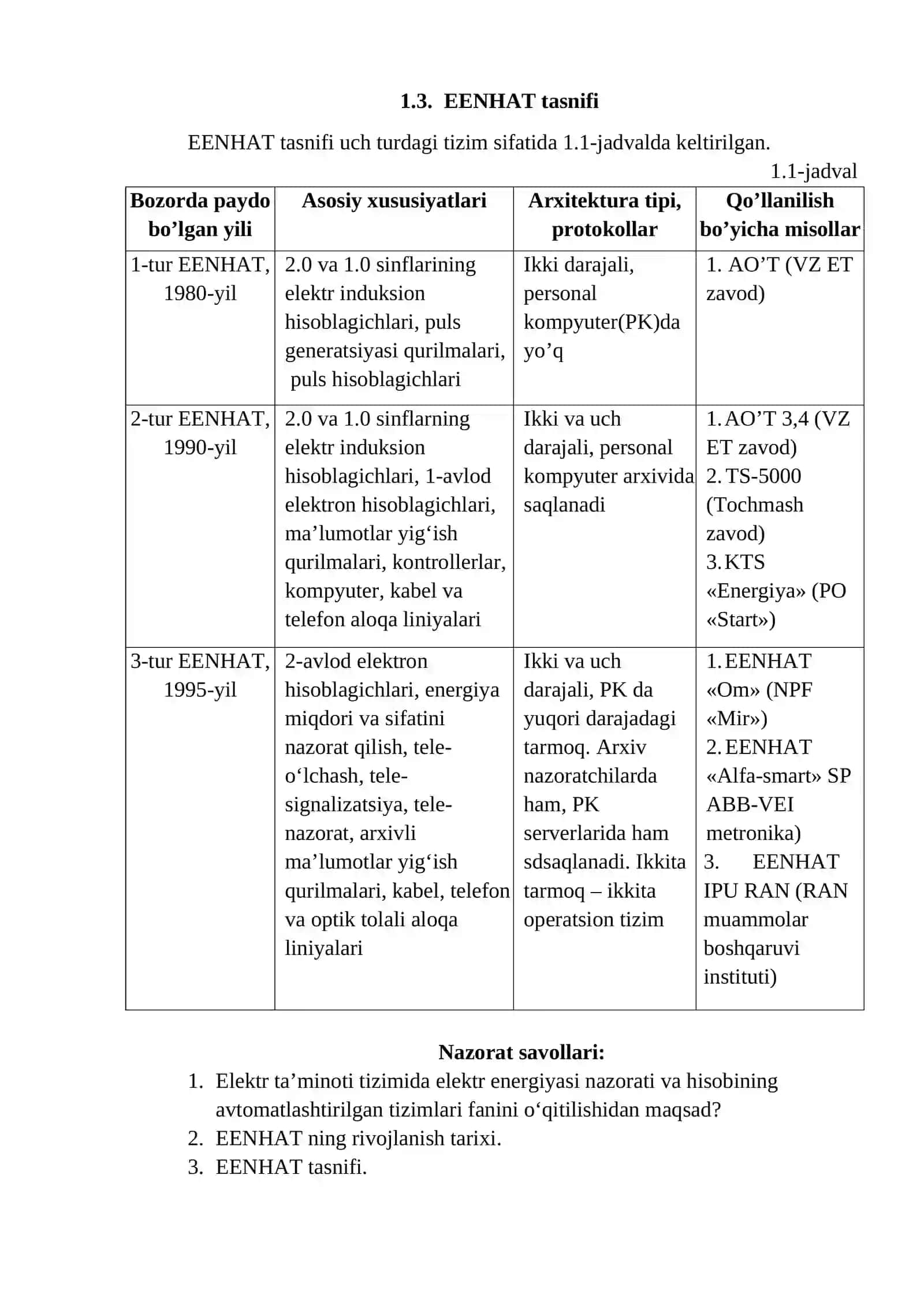 elektr ta’minoti tizimida elektr energiyasi nazorati va hisobining avtomatlashtirilgan tizimlari 4