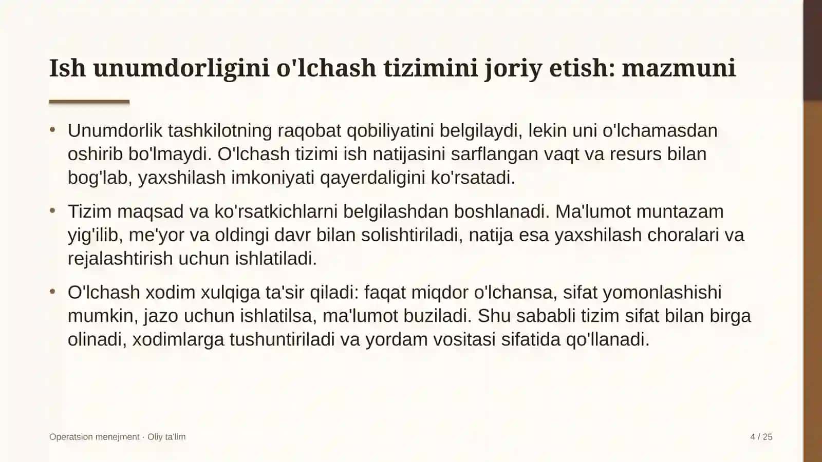 tizim integratorlarida ish unumdorligini o'lchash tizimini joriy etish 7365 4