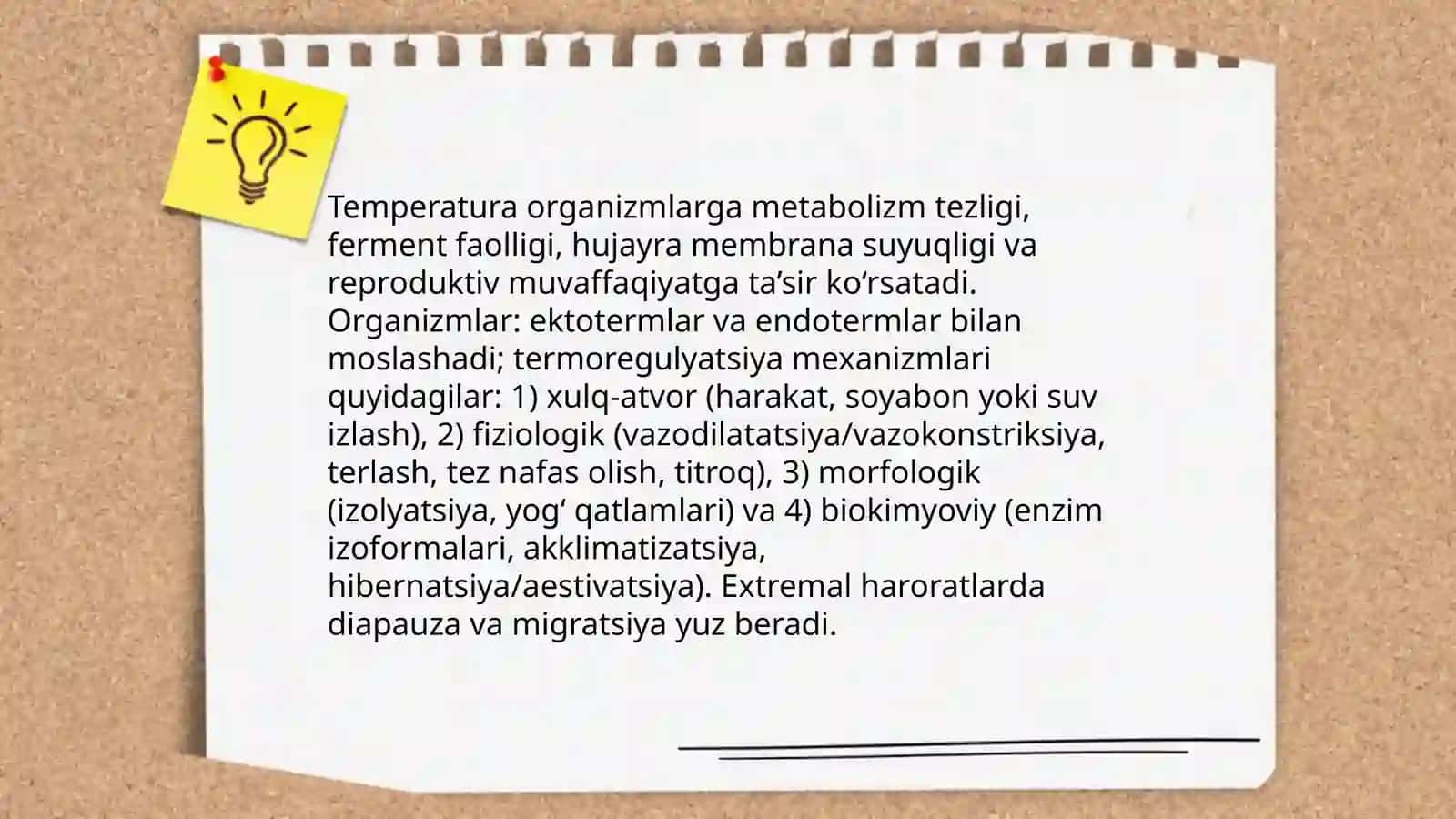 Turli ekologik omillarning tirik organizmlarga ta’siretish mexanizmlari 4