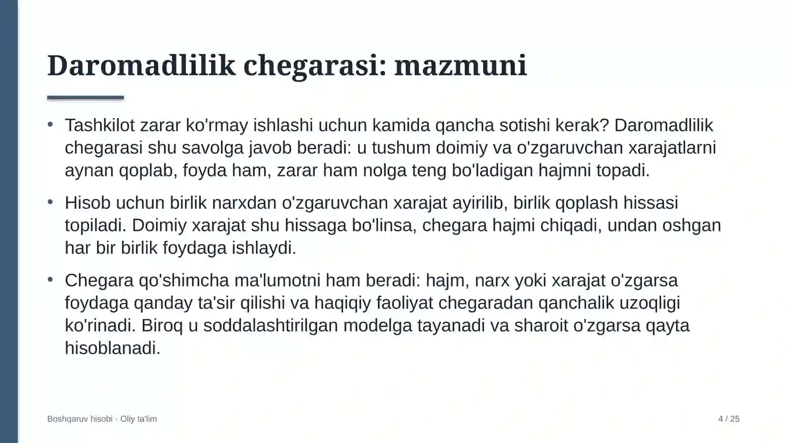 Korrupsiyaga qarshi kurashish organlarida daromadlilik chegarasini aniqlash 4