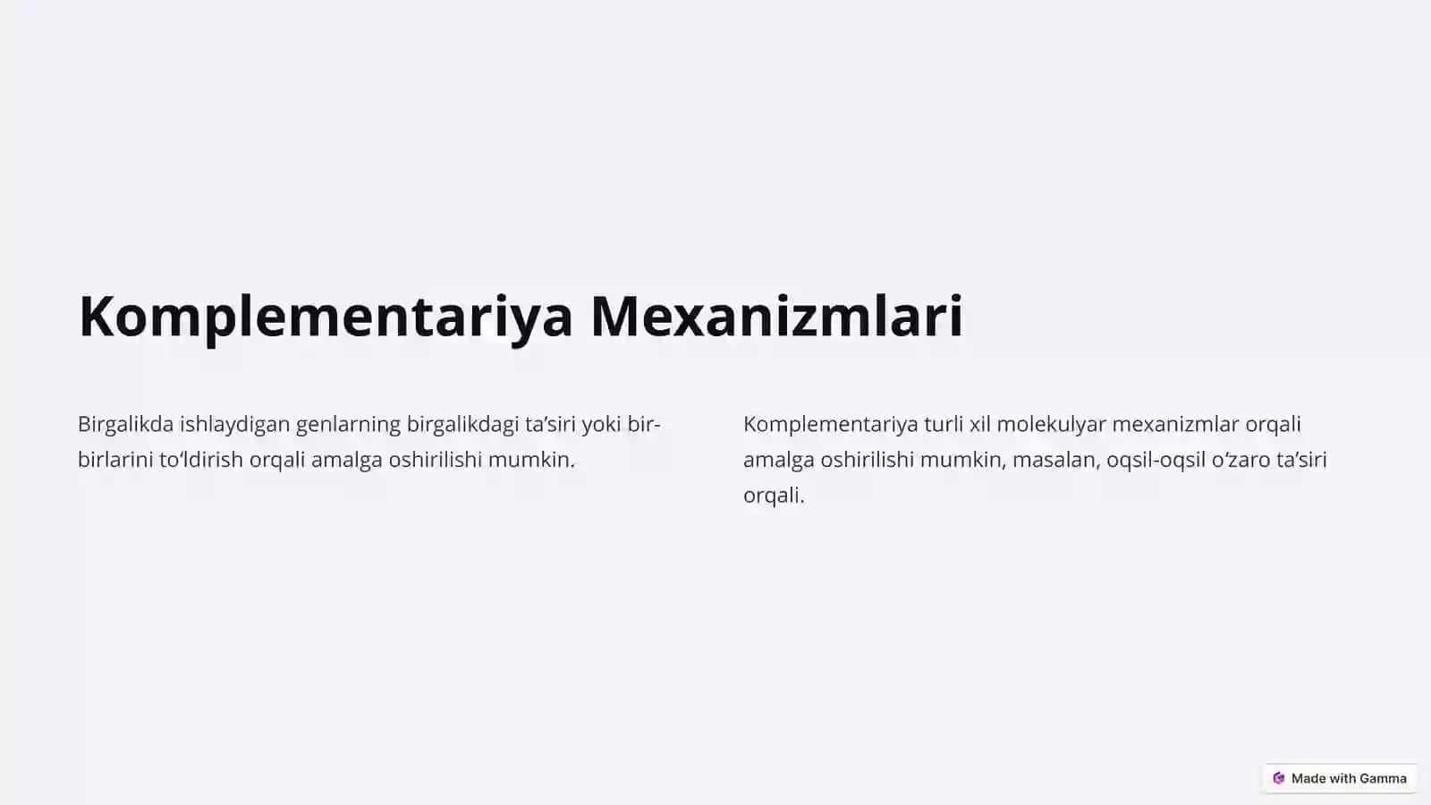 Noallel Genlarning Oʻzaro Ta’siri 4