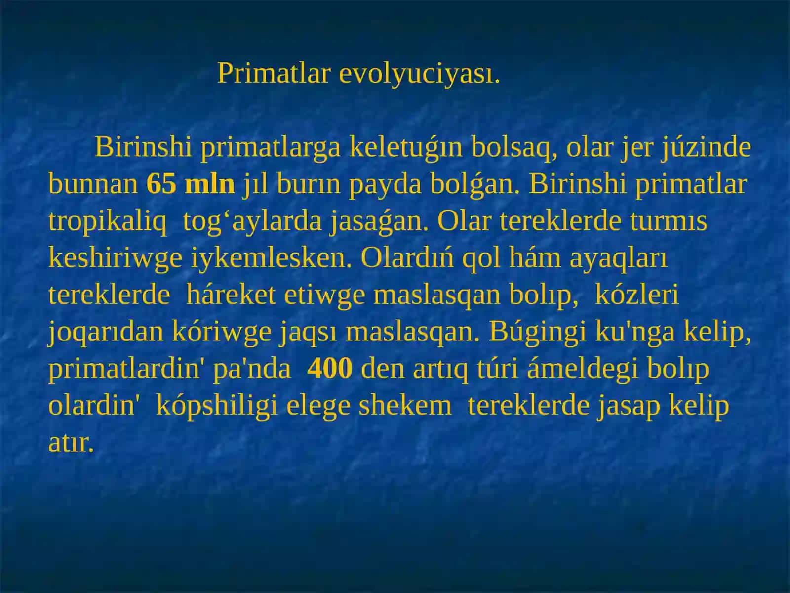 Primatlardan tiykargʻi evolyutsiyaliq basqishlari 4