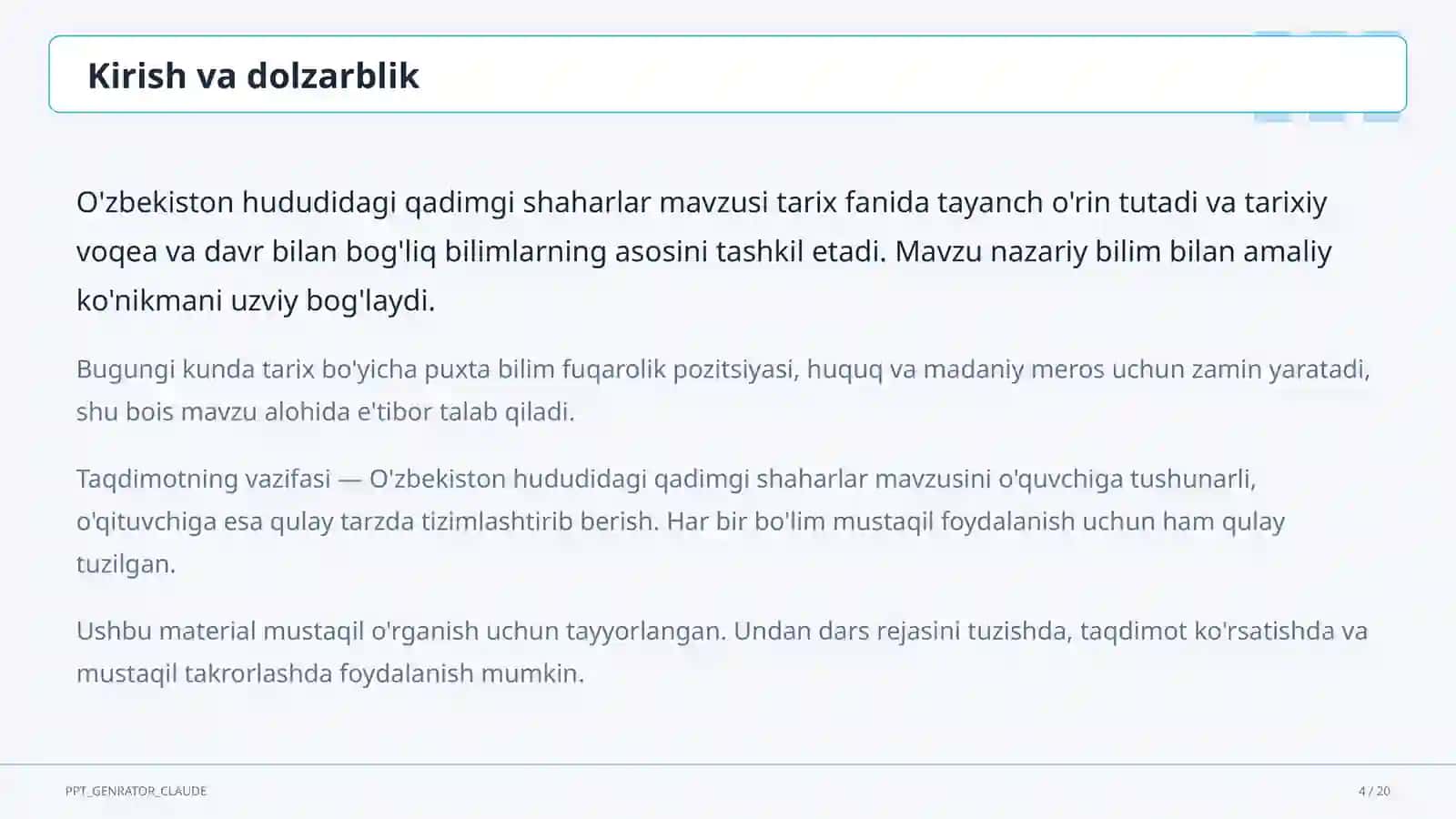 O'zbekiston hududidagi qadimgi shaharlar (5-sinf) 4