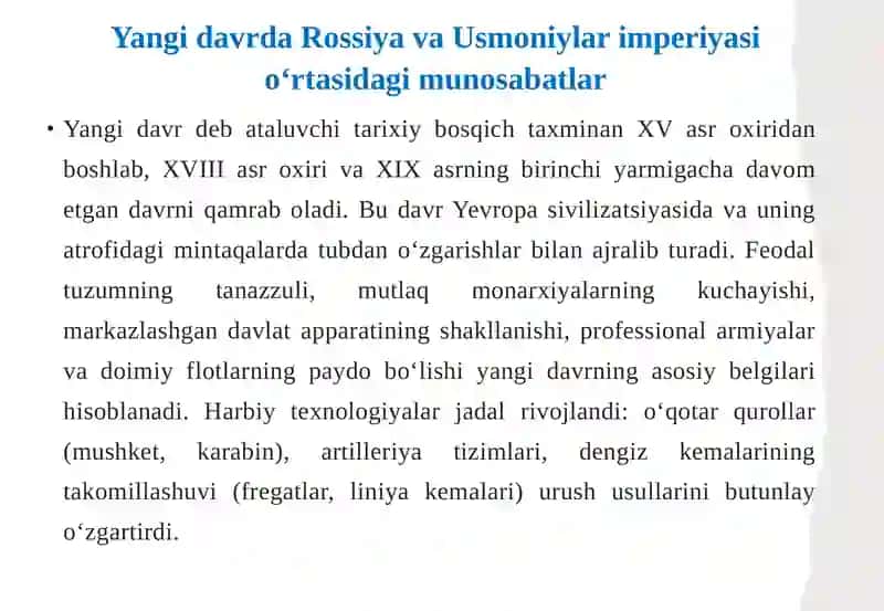 Yangidavrda Rossiya-Turkiya urushlari 4