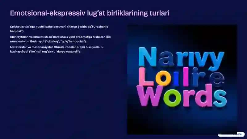 Lugʻat tarkibining hissiy-taʼsiriy boʻyoqdorligi 4
