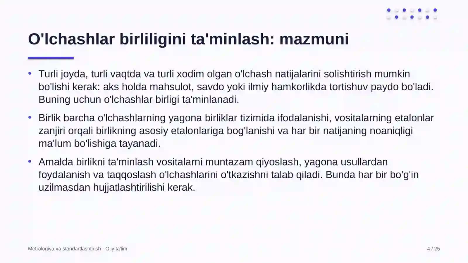 sanoatda o'lchashlar birliligini ta'minlash 7624 4