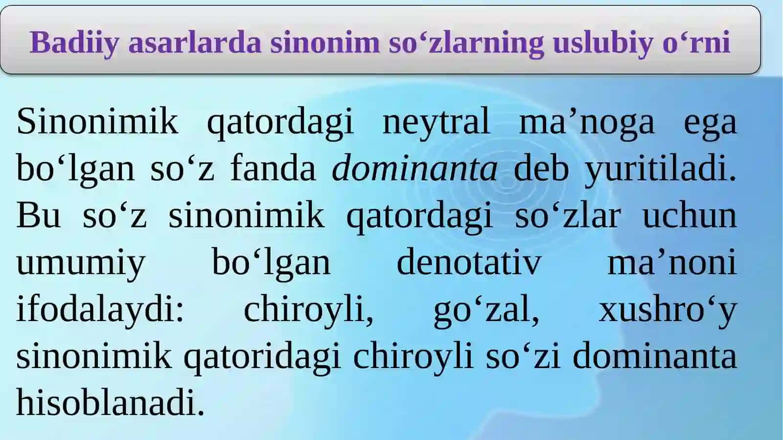 Badiiy asarlarda sinonim va antonim soʻzlarning uslubiy oʻrni 4