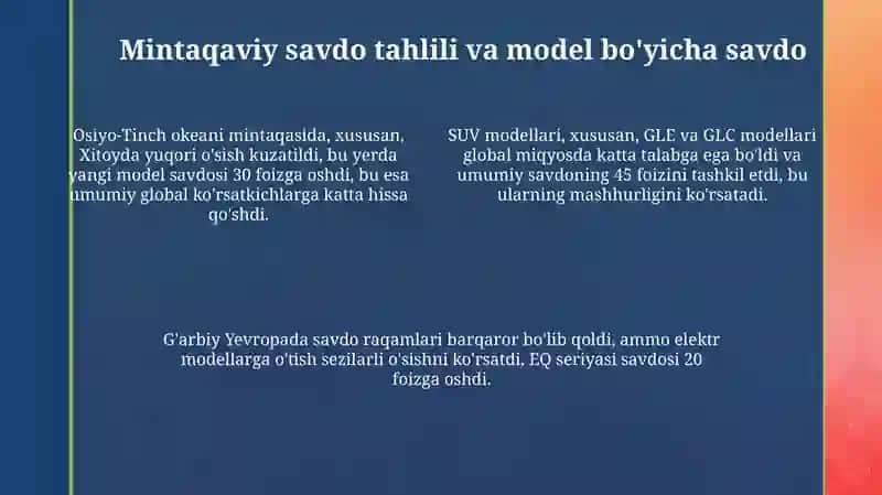 Mercedes-Benz 2021-2022 xusoboti va uni o'sishi va kamayishi va xulosa 4