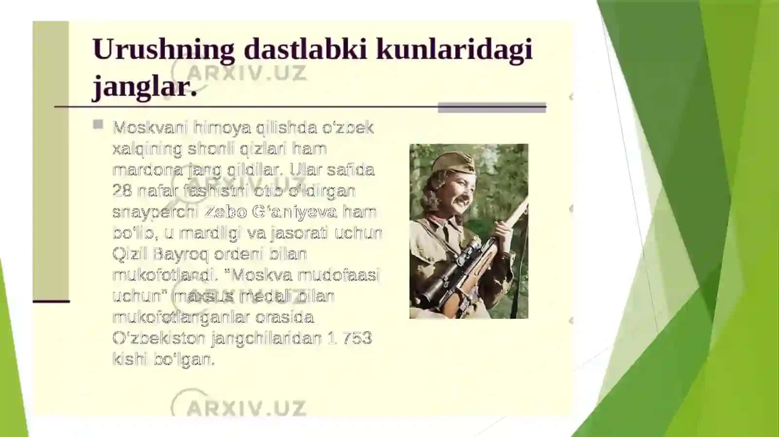 O’zbekistonlik jangchilarning frontdagi soraqi 4
