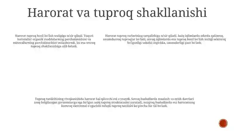 Tuproq Hosil BoʻLishida Iqlimning OʻRni 4