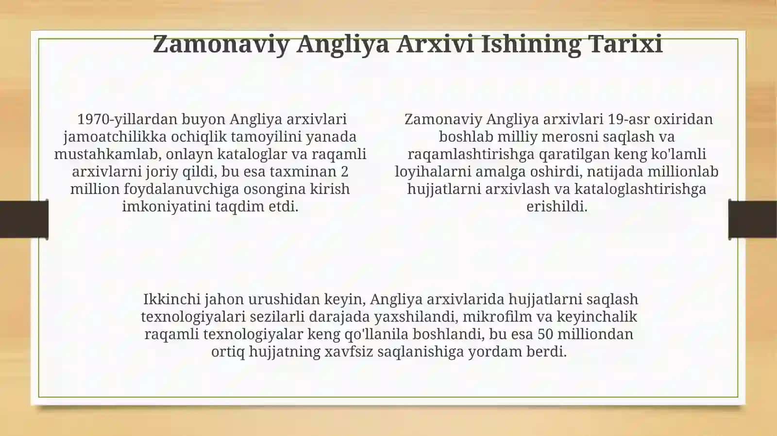 Zamonaviy Angliya Arxivologiyasining Muammolari va Kelajagi 4