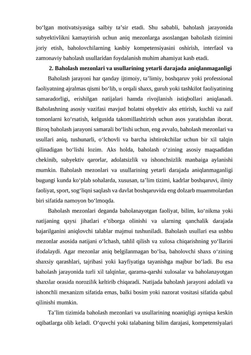 Baholash jarayonida uchraydigan ba’zi xatoliklarning kelib chiqish sabablari 4