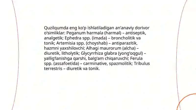 Quzilqum choʻllari dorivor oʻsimliklari 4