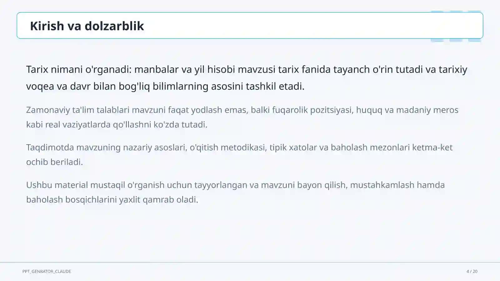 Tarix nimani o'rganadi: manbalar va yil hisobi (5-sinf) 4