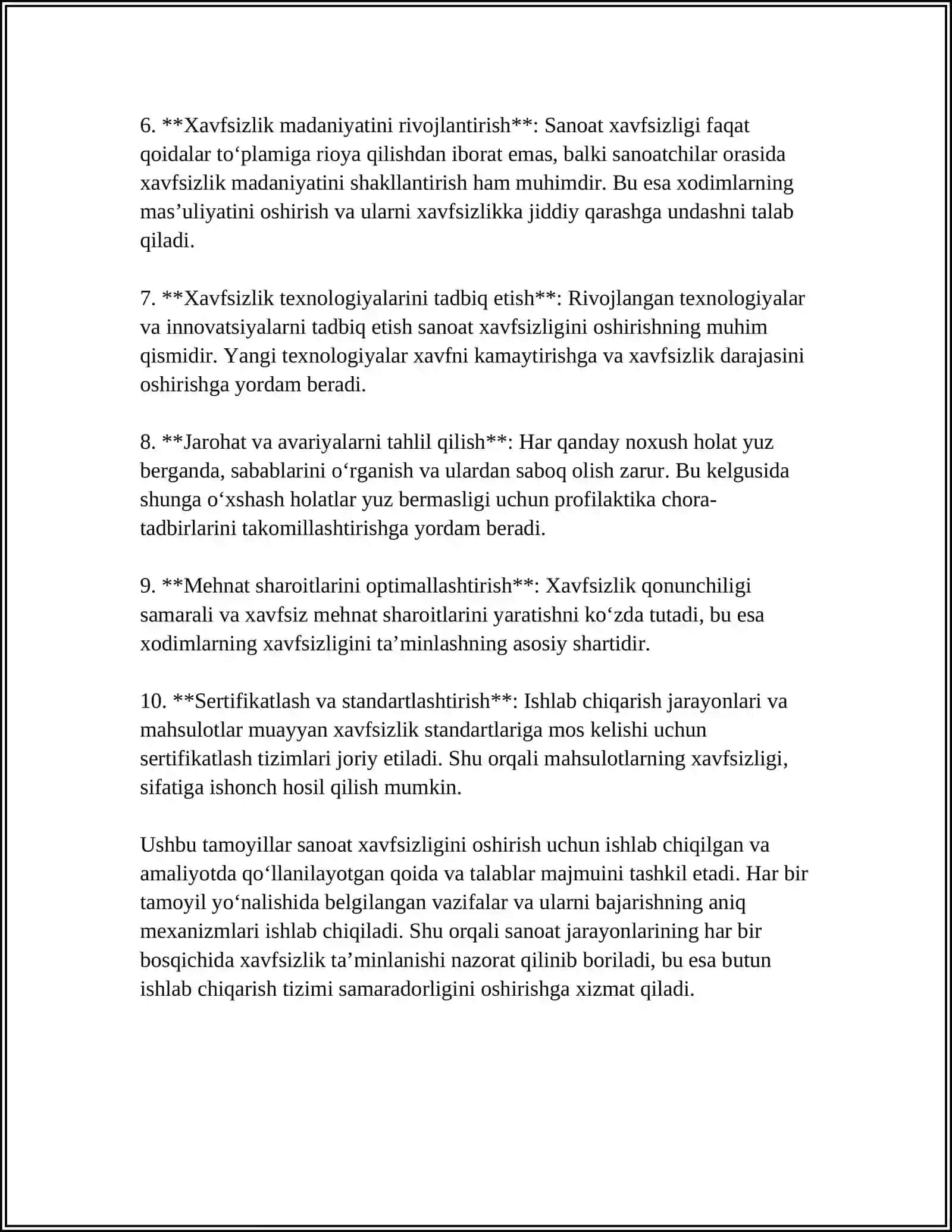 SANAOT XAVFSIZLIK SOHASIDAGI QONUNCHILIK.SANOAT OBYEKTLARINI XAVFLILIK DARAJASIGA KO'RA TASNIFLANISHI 4
