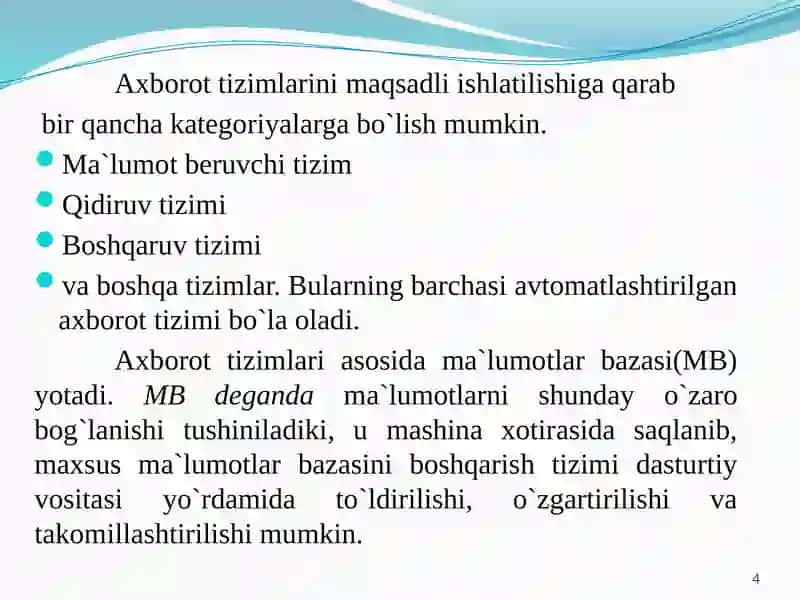 MA`LUMOTLAR BAZASI 4