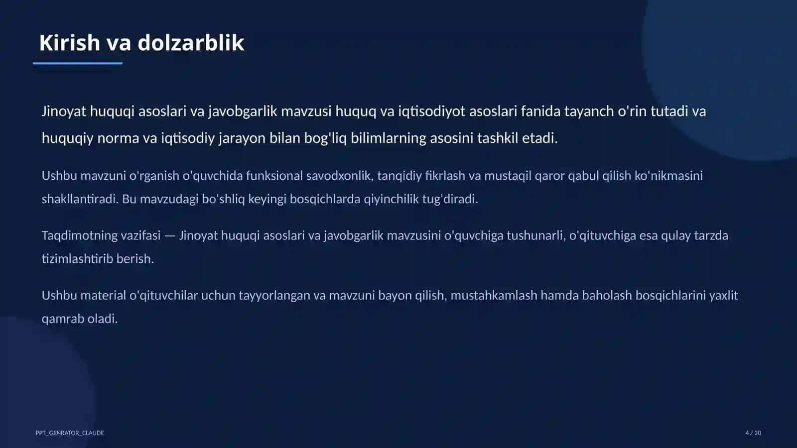 Jinoyat huquqi asoslari va javobgarlik (10-sinf) 4