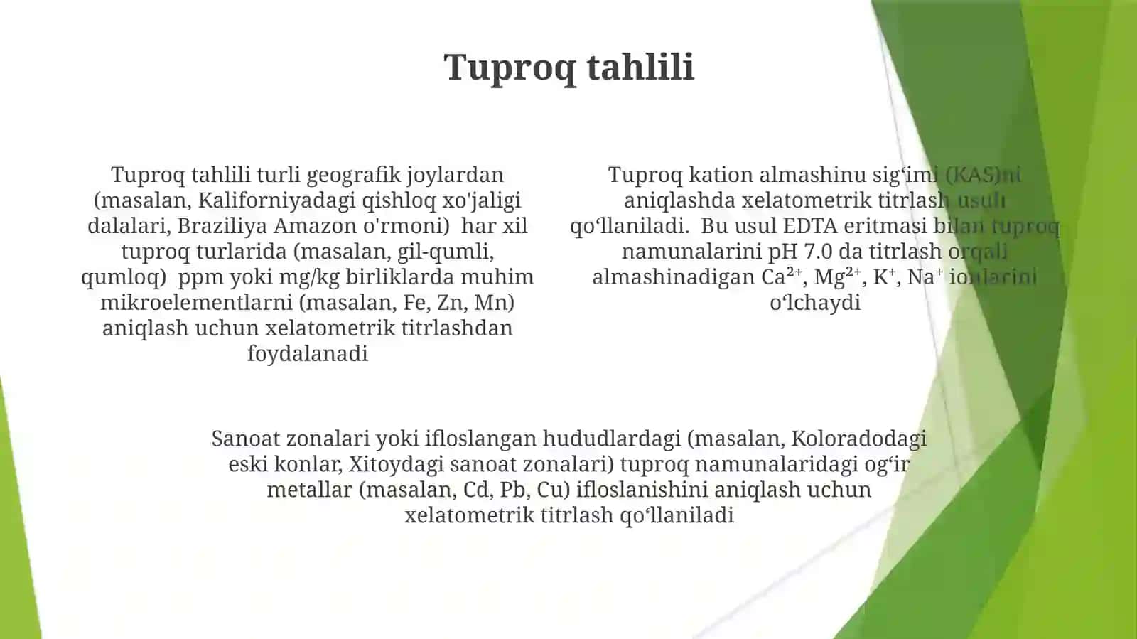 Cho'ktirishga asoslangan titrimetrik analizning amaliyotda qo'llanilishi 4