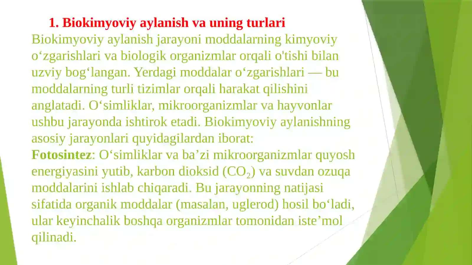 Landshaftlardagi moddaning biokimyoviy aylanishi 4