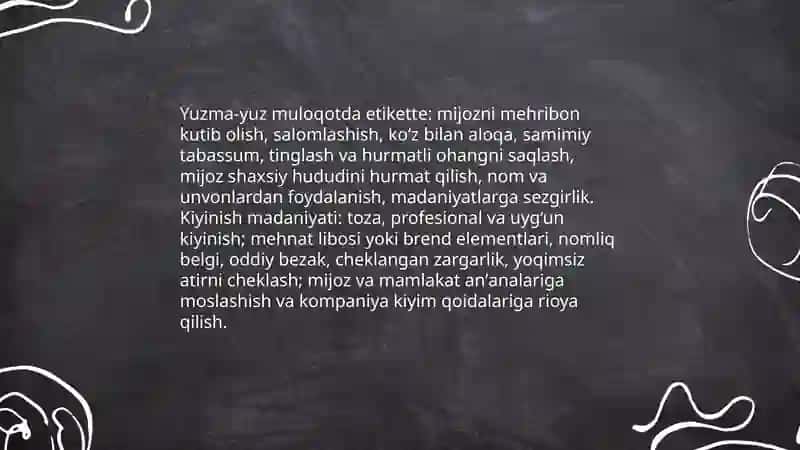 Turistik xizmat kòrsatishda mijoz bilan muloqot madaniyati 4