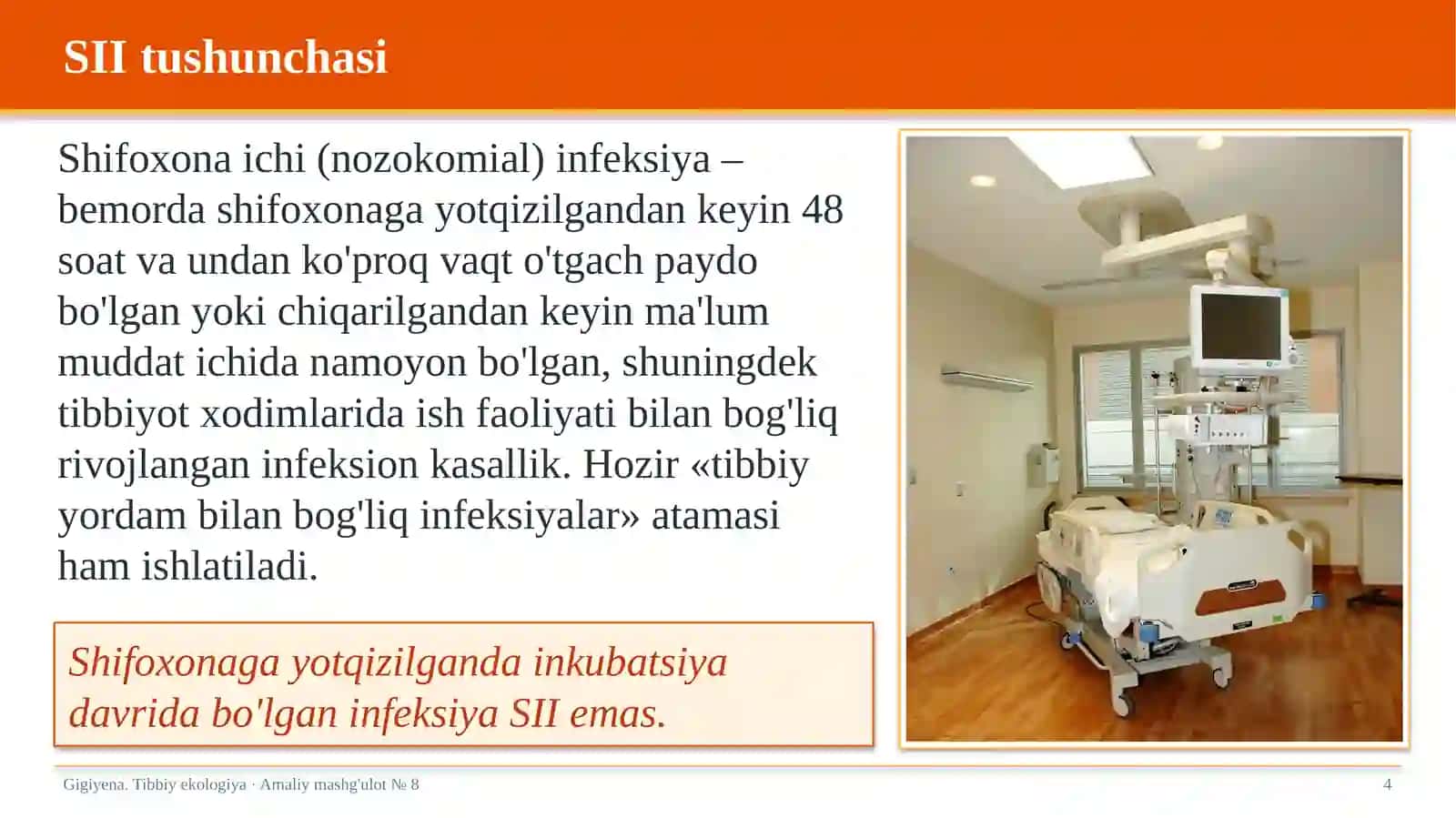 Gigiyena. Tibbiy ekologiya · Amaliy mashg'ulot № 8 4