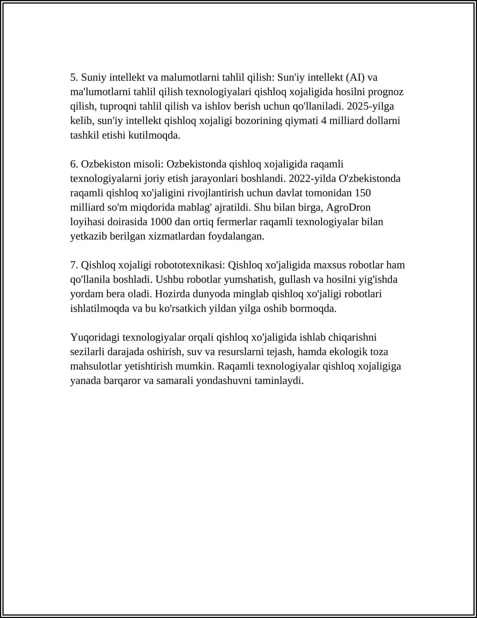 QISHLOQ XOʻJALIGIGA SOHAGA IOS WEB MANZILLARI TOʻGʻRISIDA REFERAT TAYYORLASH VA UNI HIMOYA QILISH 4