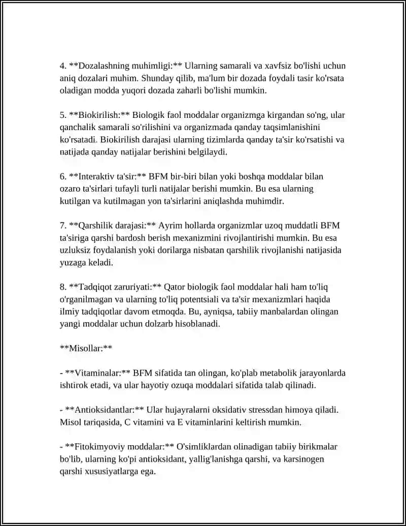 Biologik Faol Moddalar 4