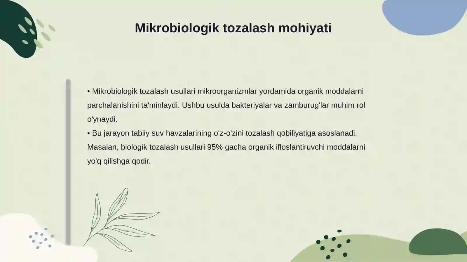 Oqova suvlarni mikrobiologik tozalash 4