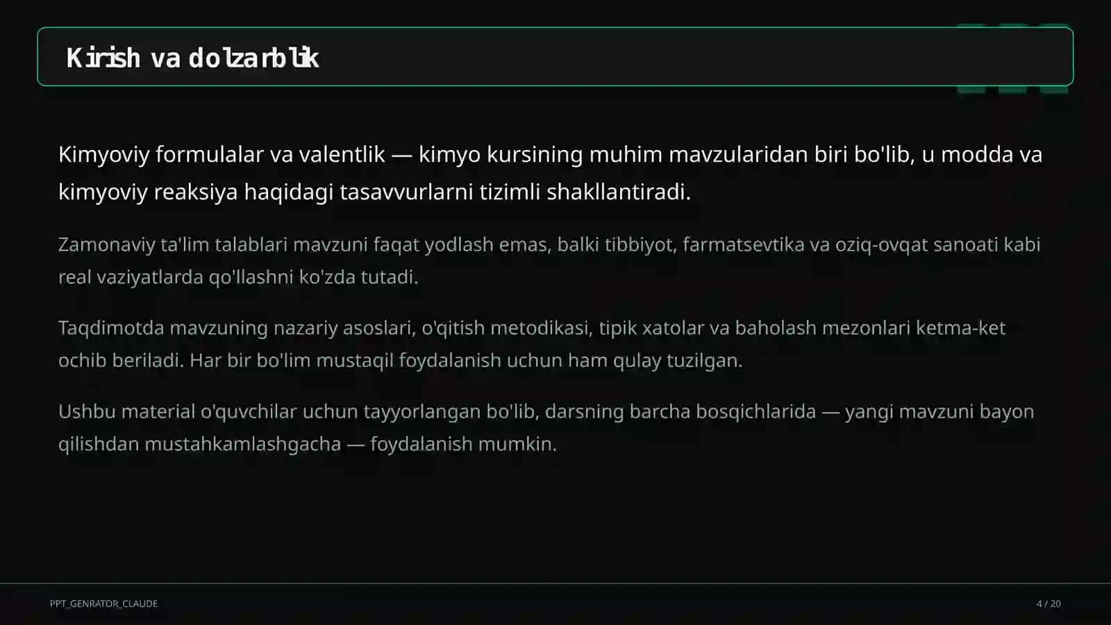 Kimyoviy formulalar va valentlik (7-sinf) 4
