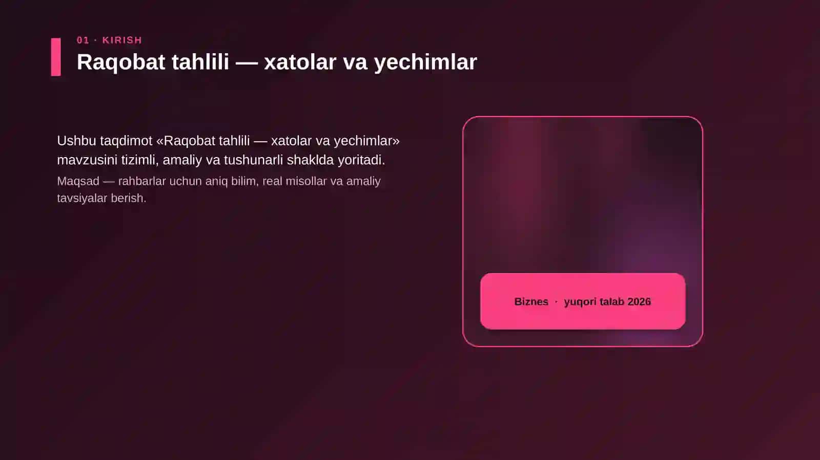 Raqobat tahlili — xatolar va yechimlar 4