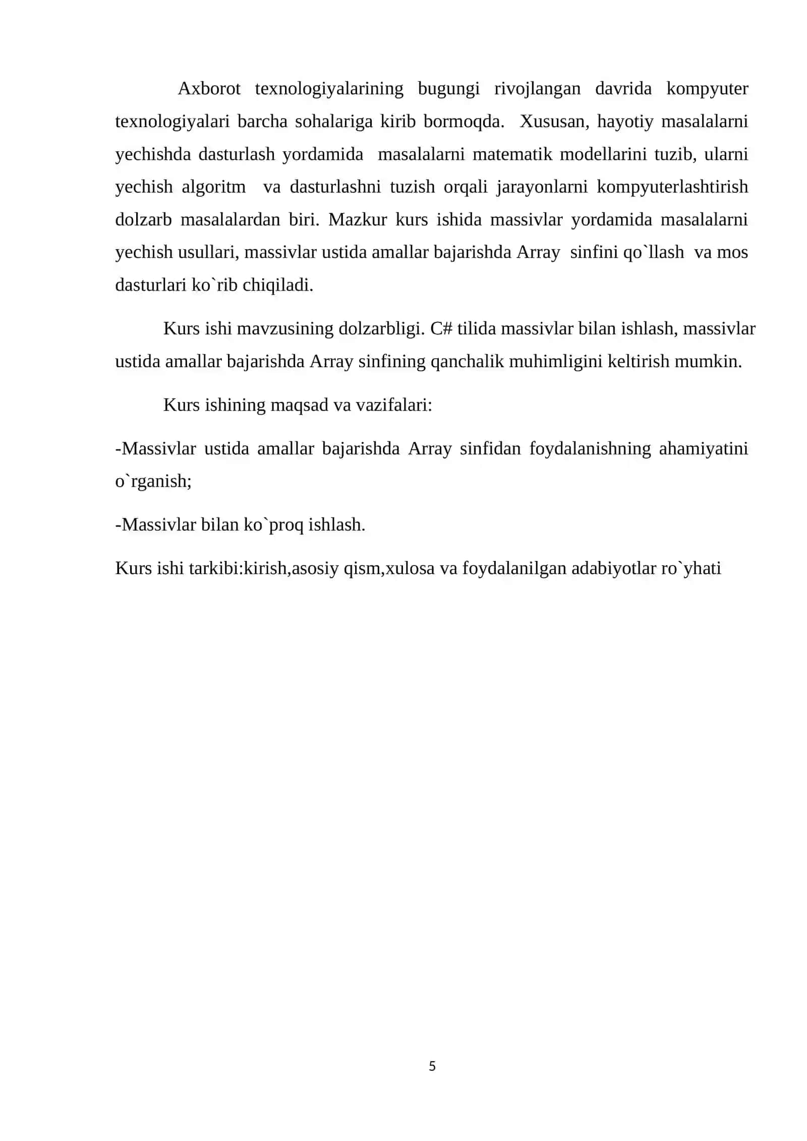 Massivlar ustida amallar bajarishda Array sinfidan foydalanish 4