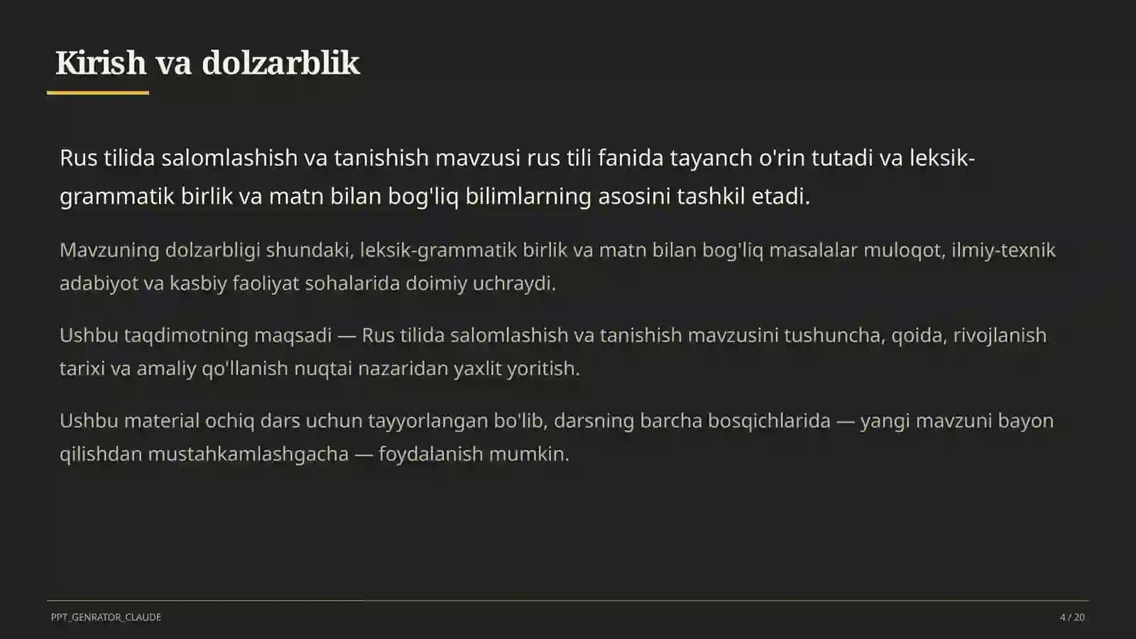 Rus tilida salomlashish va tanishish (2-sinf) 4
