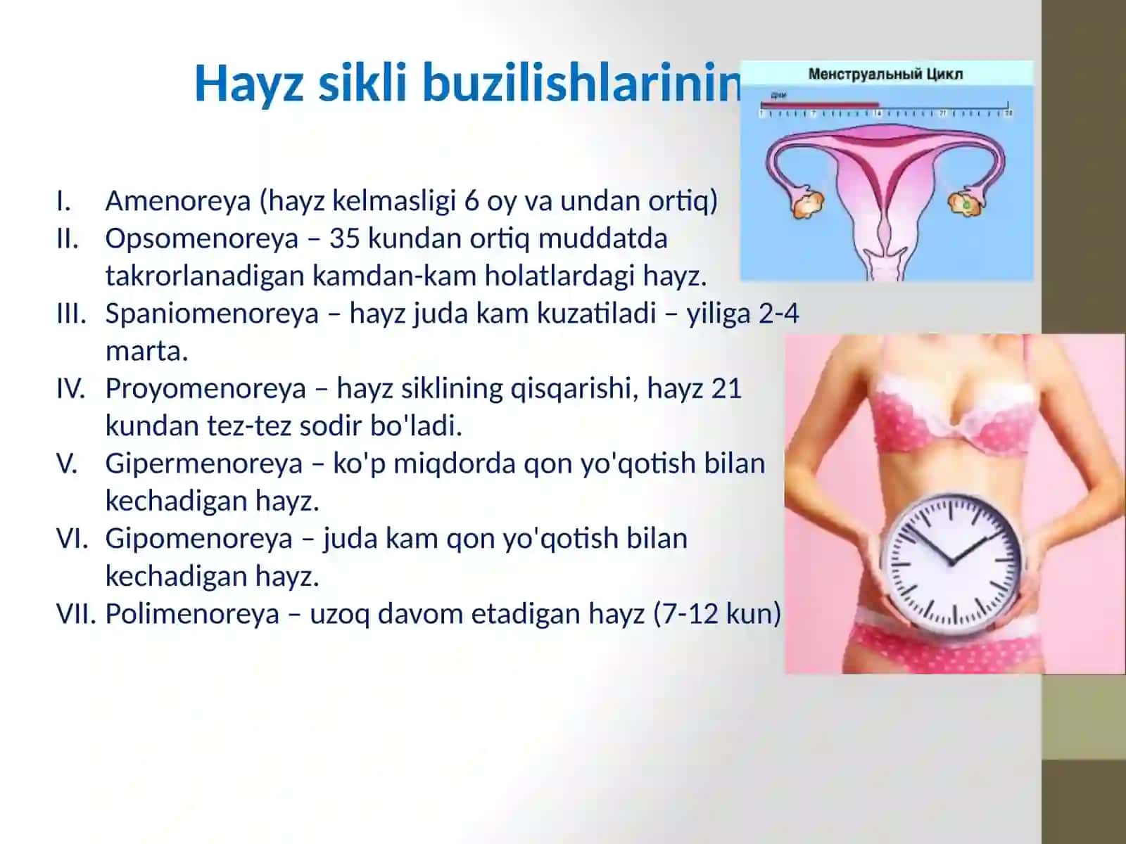 Turli yoshdagi ayollarda hayz sikli buzilishlari 4