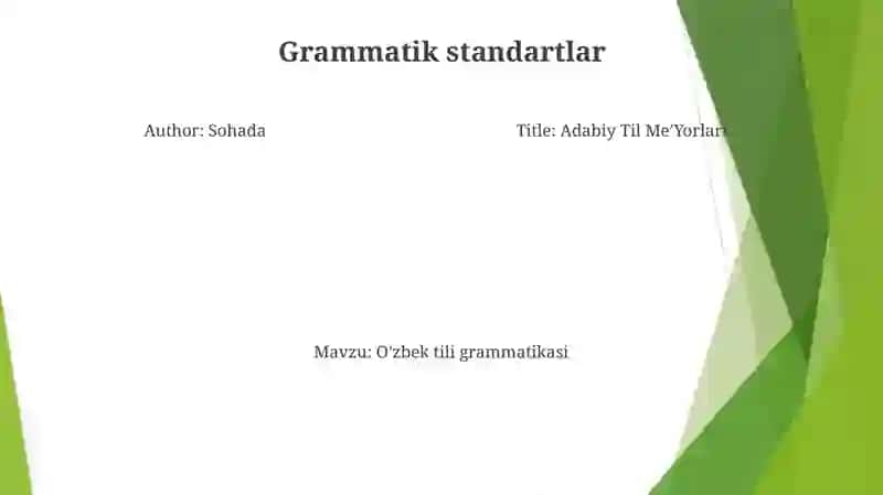 Adabiy Til MeʼYorlari 4