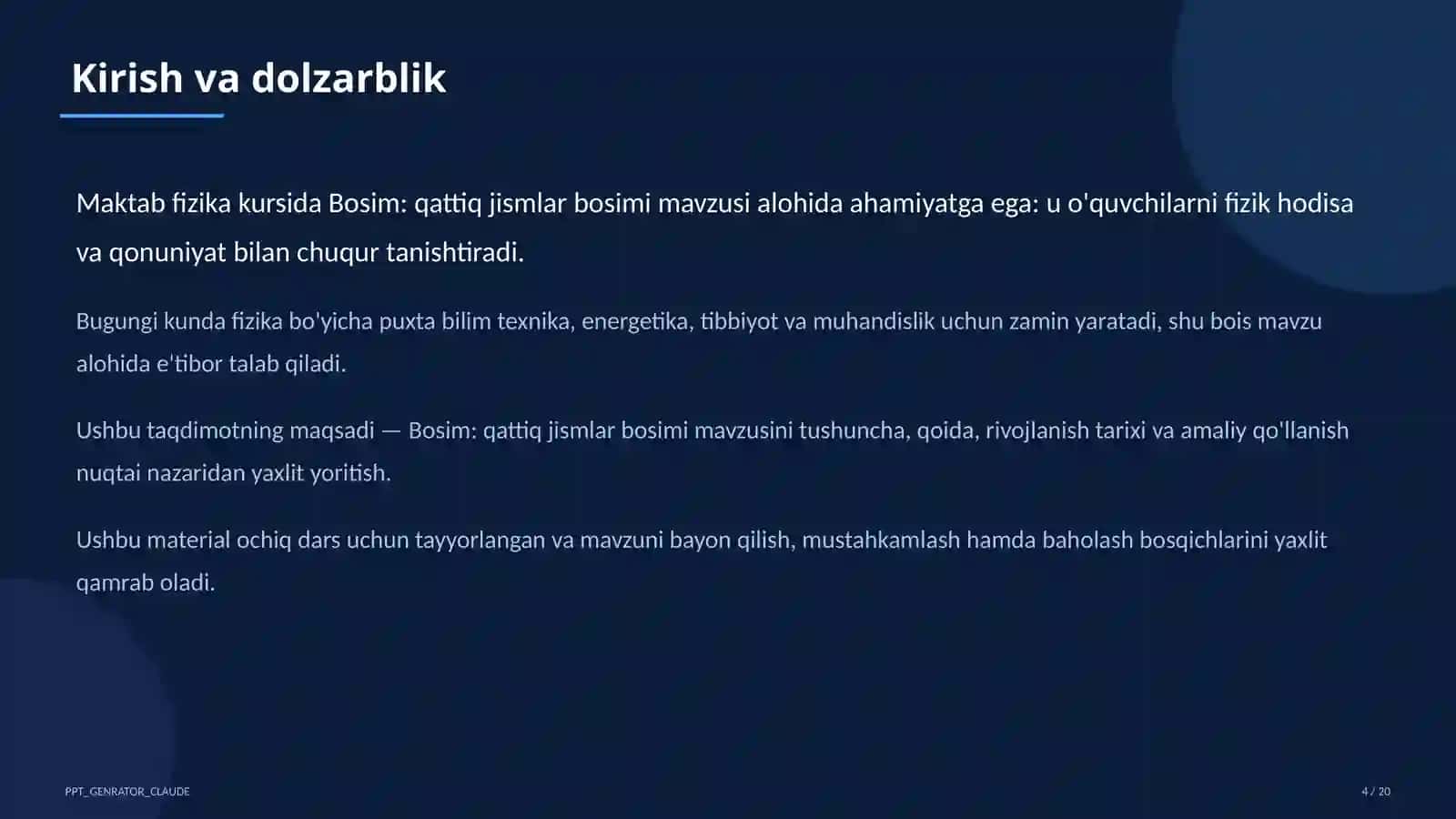 Bosim: qattiq jismlar bosimi (6-sinf) 4
