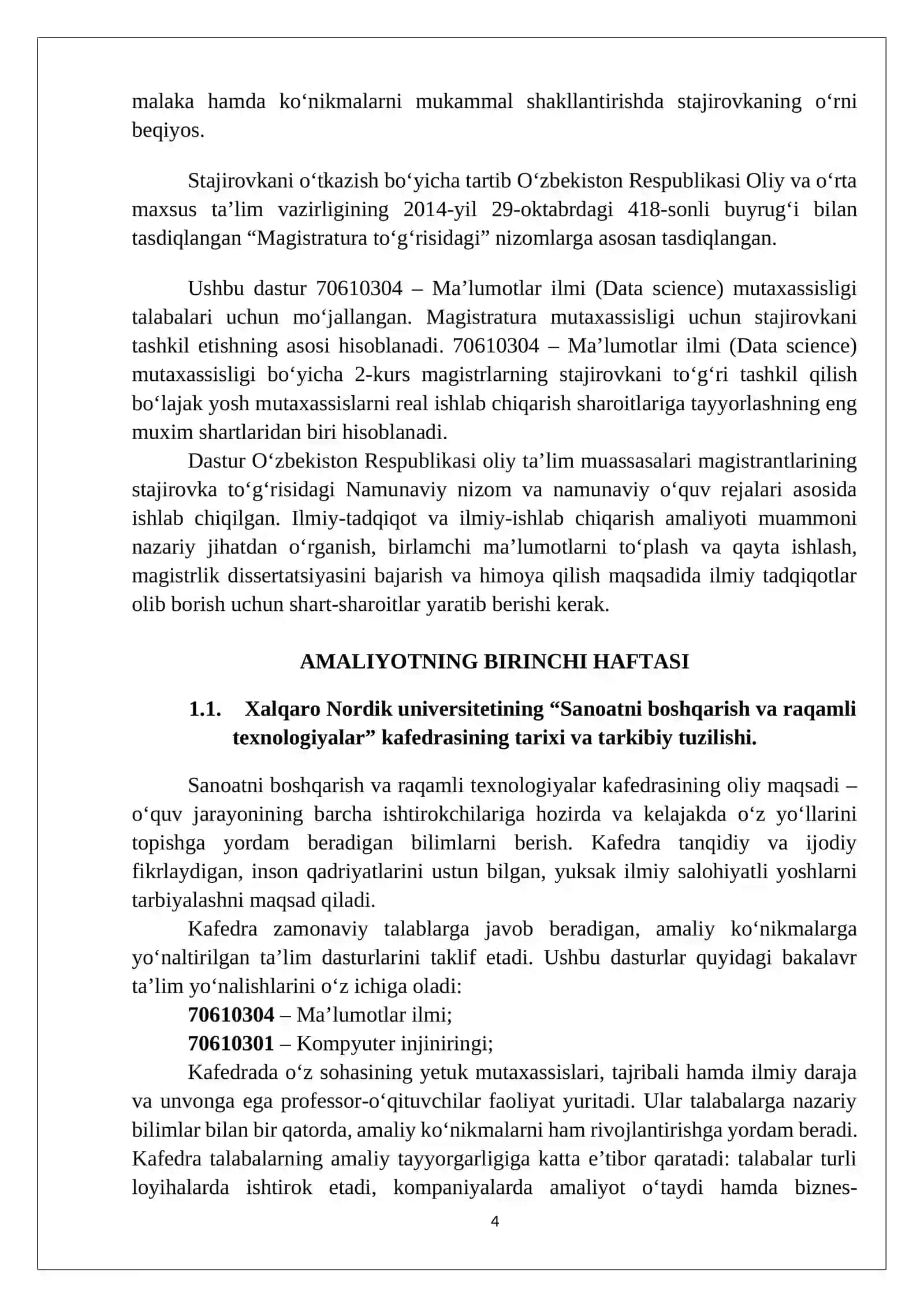 Ma’lumotlar tahlili modellari asosida universitet qabul jarayonlarini takomillashtirish yo‘llari. 4
