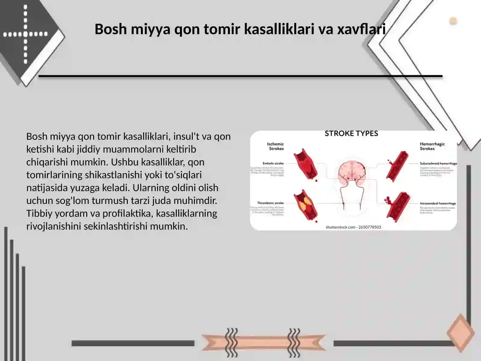 Markaziy nerv sistemasi va umurtqa o'smalari. Bosh miyya qon tomir kassalliklari 4
