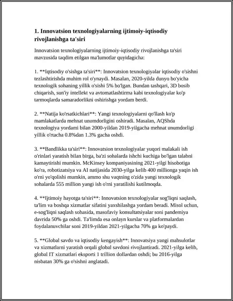 SOTSIOLOGIYADA IQTISODIY SOHANI OʻRGANISHDA INNOVATSION TEXNOLOGIYALAR 4