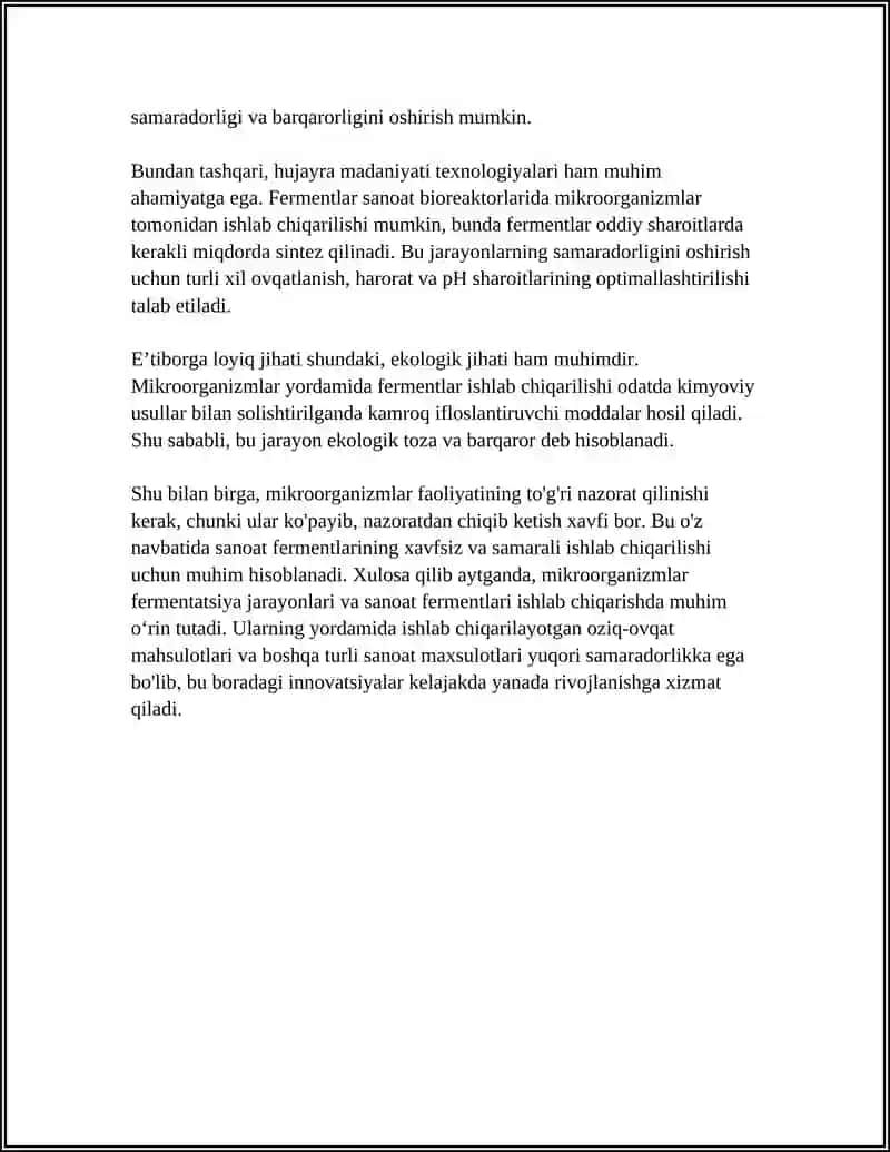 BIOTEXNOLOGIYADA MIKROORGANIZMLARDAN FOYDALANISH 4