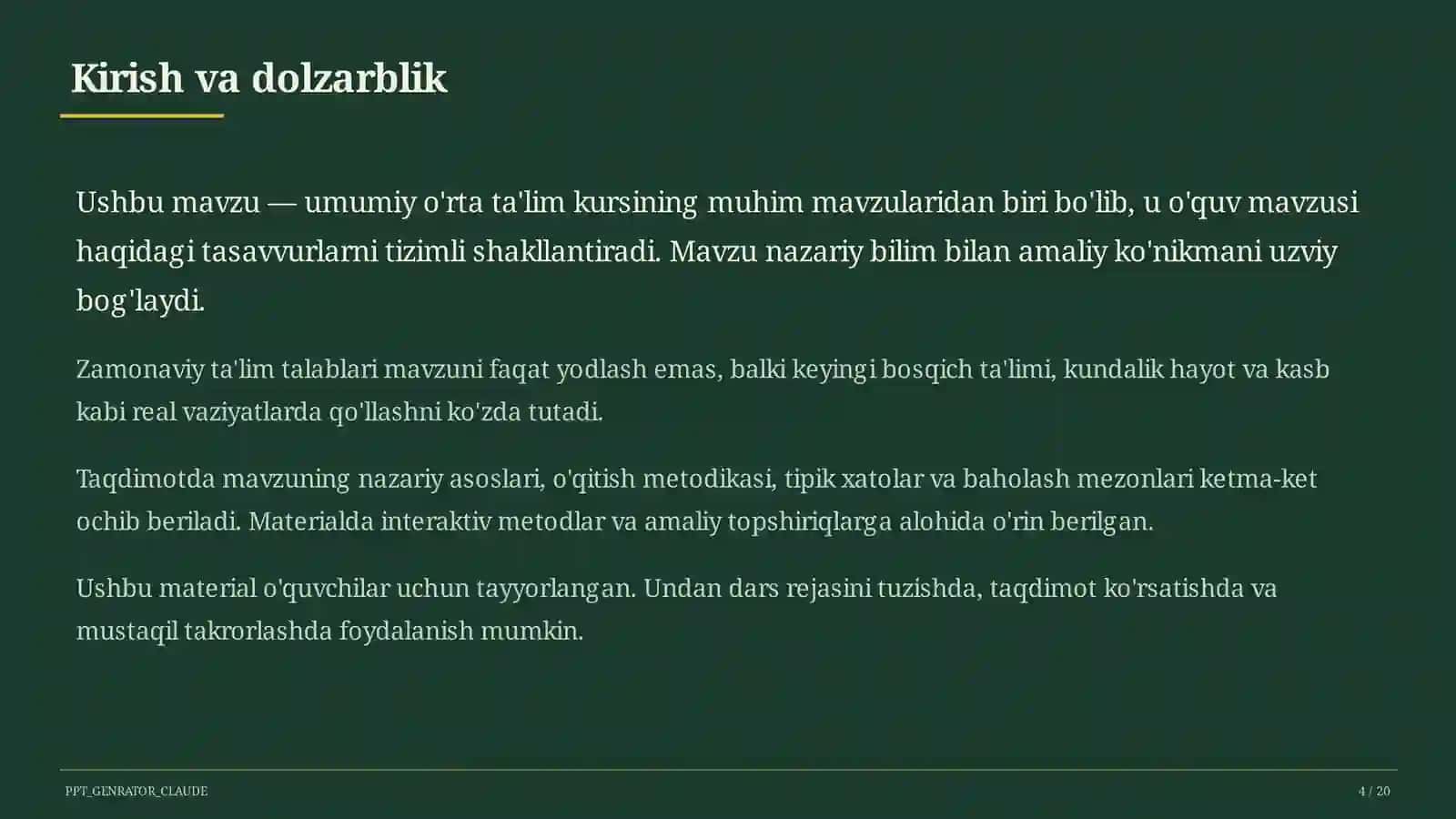 Boshlang'ich sinfda kitobxonlik odati: kunlik o'qish va maktab kutubxonasi 4