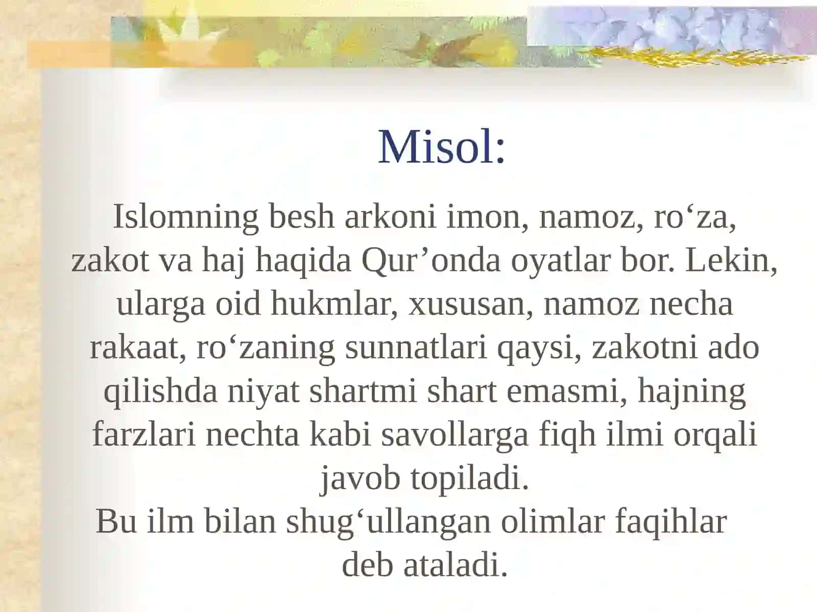 FIQHIY MAZHABLARNING YUZAGA KELISHI 4