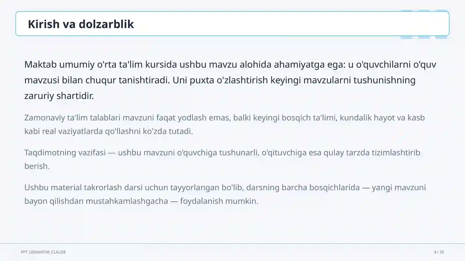Sun'iy intellekt yordamchisi bilan dars ishlanmasi tuzish (2026) 4