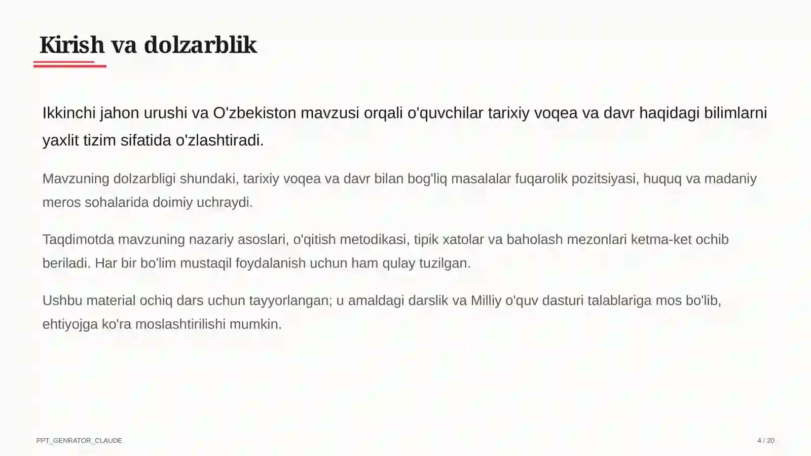 Ikkinchi jahon urushi va O'zbekiston (10-sinf) 4
