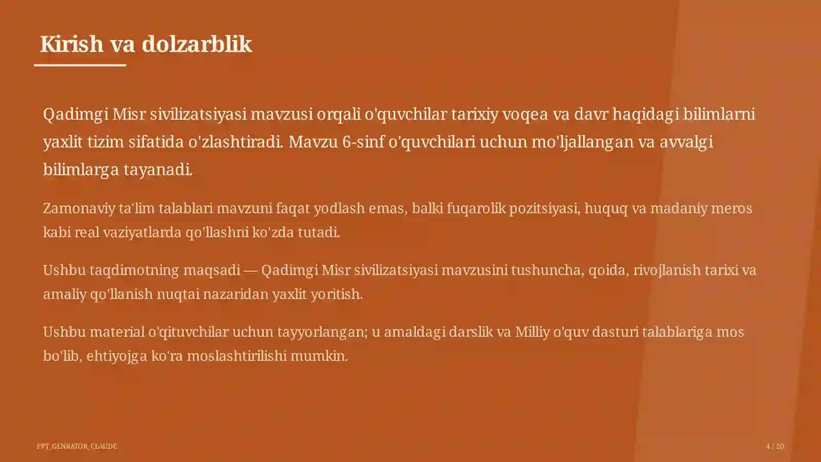 Qadimgi Misr sivilizatsiyasi (6-sinf) 4