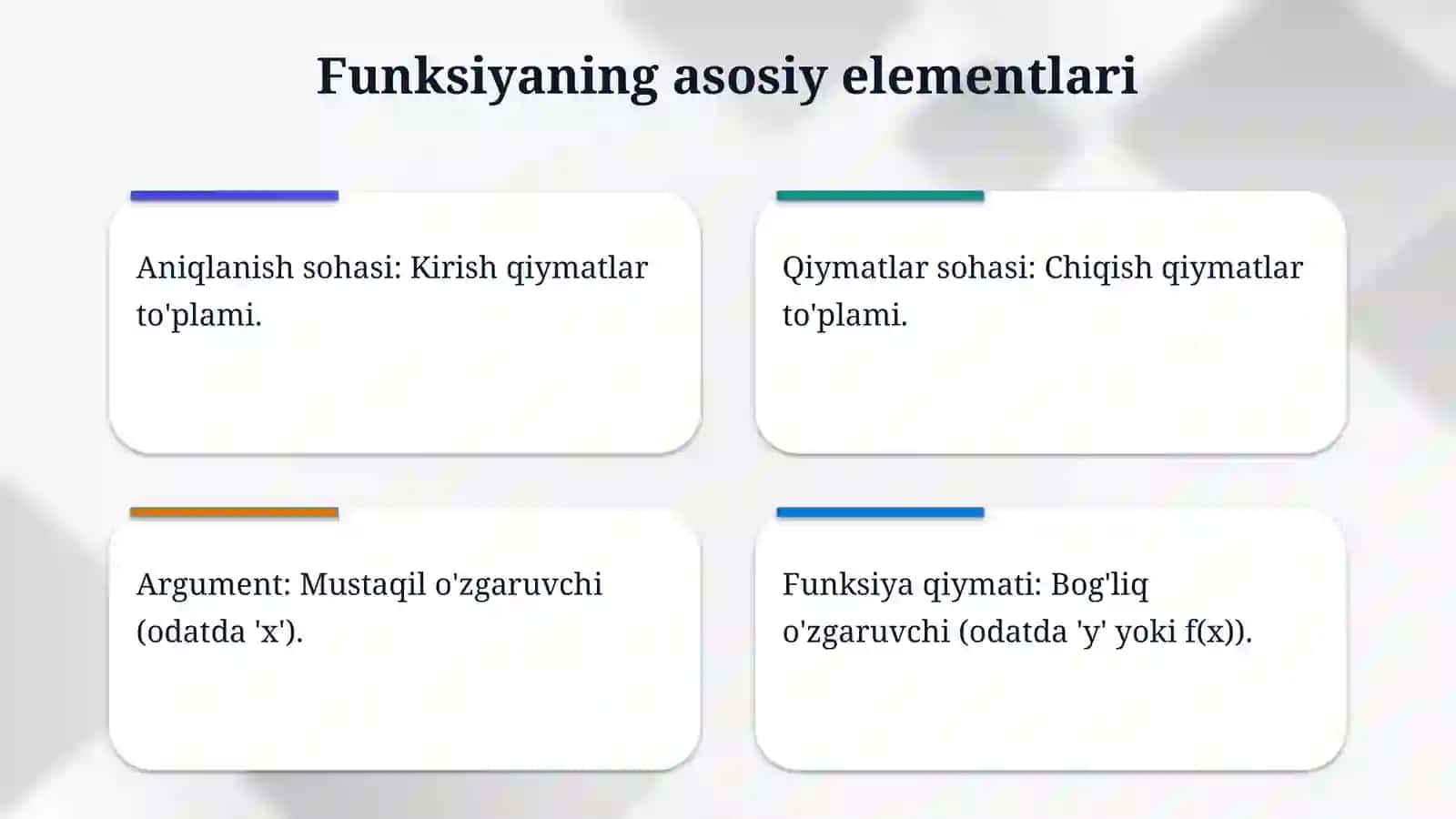 Funksiya va uning berilish usullari 4