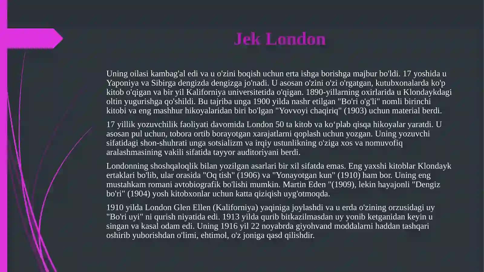 Jek London va uning “Martin Iden” romani 4