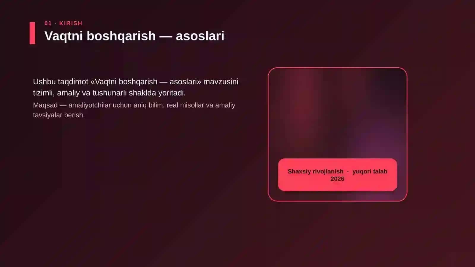 Vaqtni boshqarish — asoslari 4