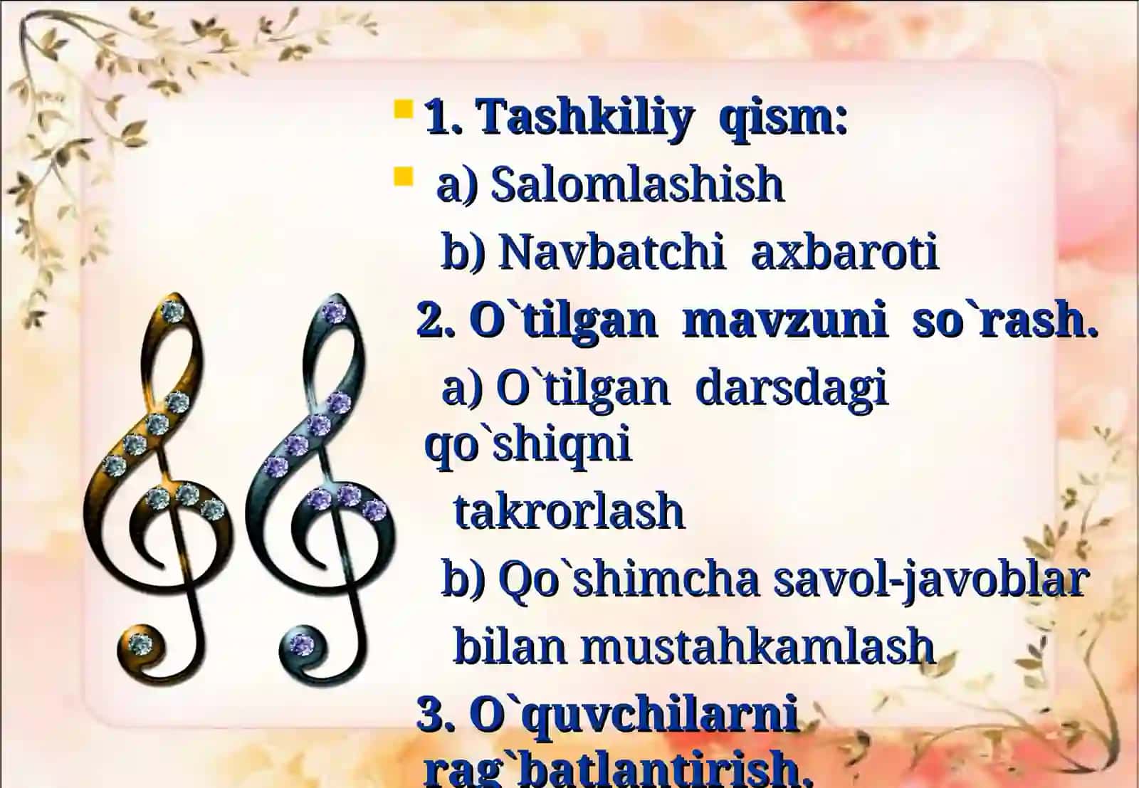 Musiqa madaniyati darstlarida jamo bo'lib kuylash. 4